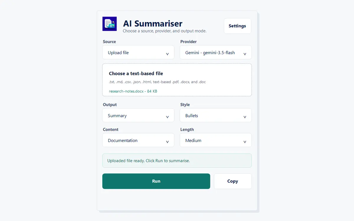 AI Summariser Chrome Extension screenshot 3